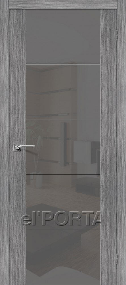 Межкомнатная дверь экошпон V4 S grey veralinga